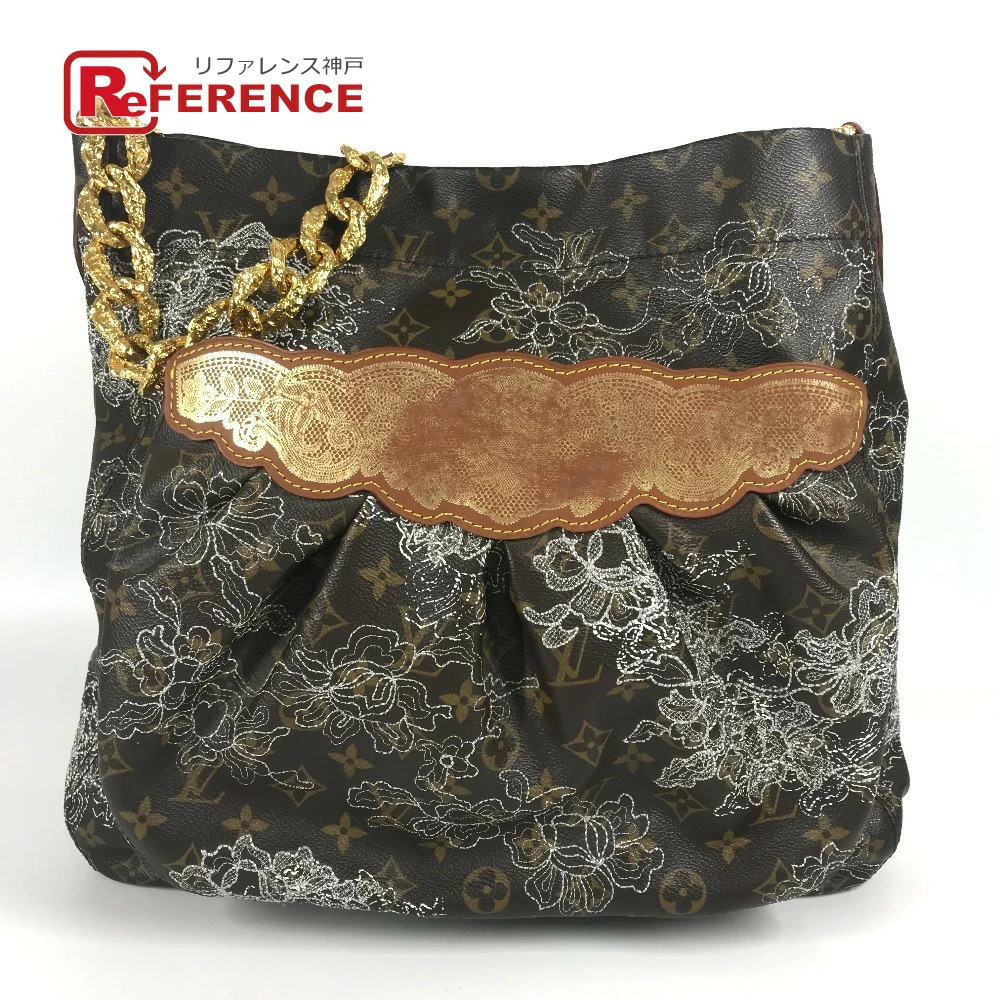 LOUIS VUITTON Dentelle Fersen Bag Shoulder Tote Chain Argent White
